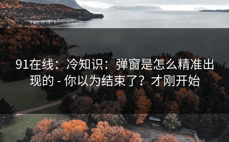 91在线：冷知识：弹窗是怎么精准出现的 - 你以为结束了？才刚开始  第1张