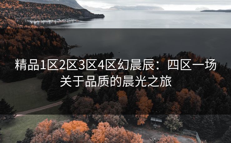 精品1区2区3区4区幻晨辰：四区一场关于品质的晨光之旅